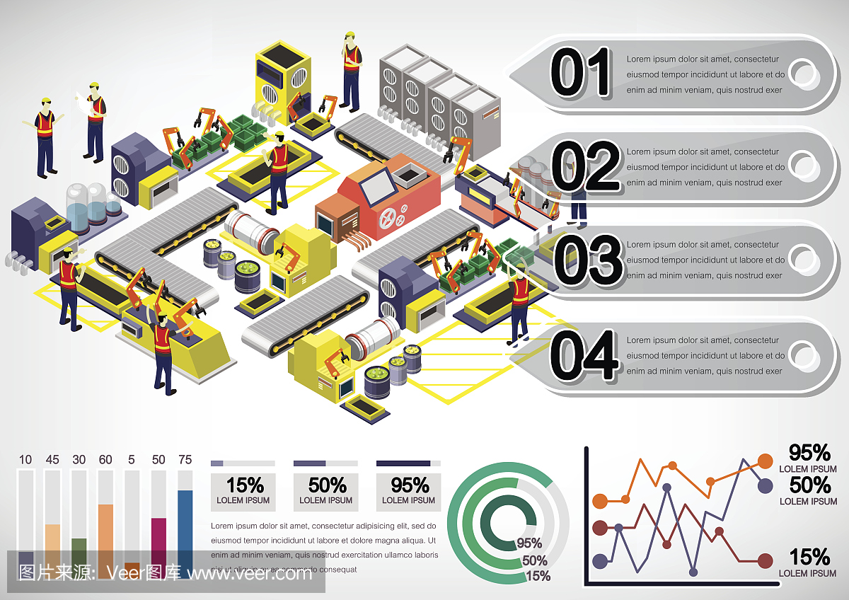 說明信息圖形工廠設(shè)備的概念